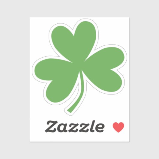 Green Shamrock Kiss-Cut Sticker (Vel)