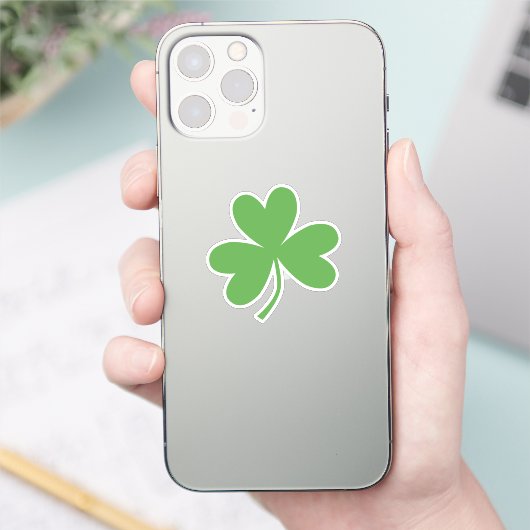 Green Shamrock Kiss-Cut Sticker (Telefoon)