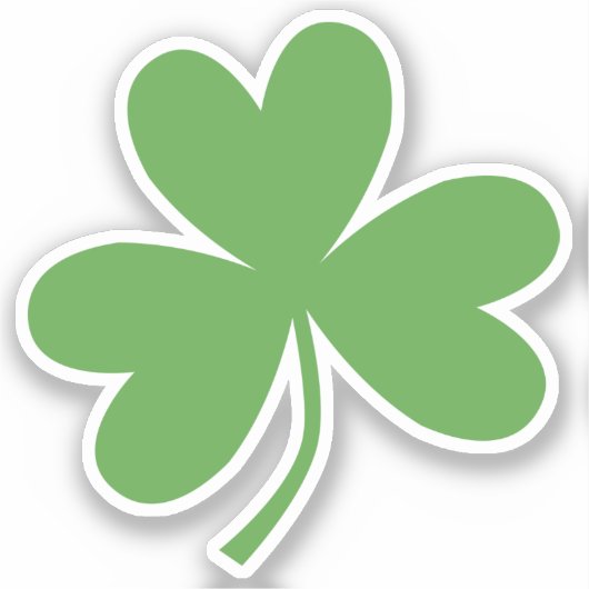 Green Shamrock Kiss-Cut Sticker (Voorkant)