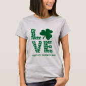 Green Shamrock Love Irish Fun St. Patrick's Day T-shirt (Voorkant)