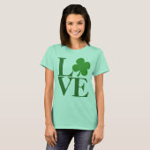 Green Shamrock Love St Patrick's Day Vrouwen T-shirt (Voorkant volledig)