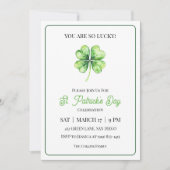 Green Shamrock Luck Eenvoudig St. Patrick's Day Pa Kaart (Voorkant)