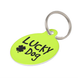 Green Shamrock Lucky Dog Custom Huisdierpenning