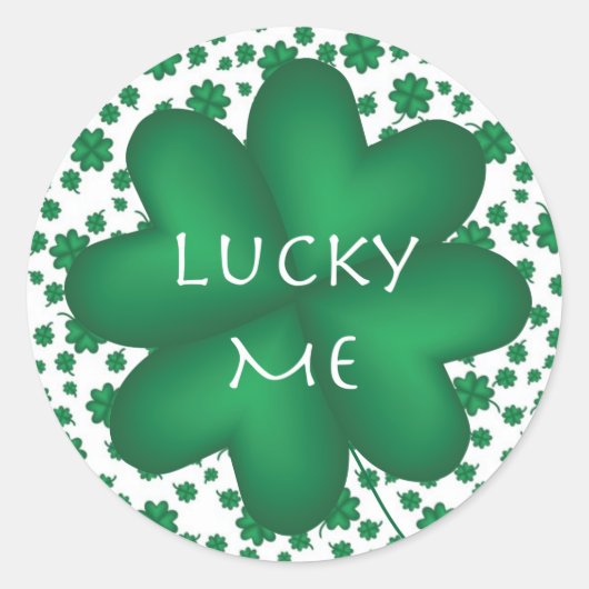 Green Shamrock Lucky Me Sticker (Voorkant)