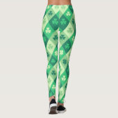 Green Shamrock Lucky Saint Patricks Day Fun Leggings (Achterkant)