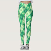 Green Shamrock Lucky Saint Patricks Day Fun Leggings (Voorkant)