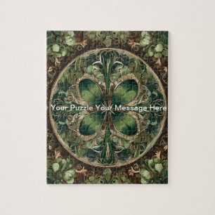 Green Shamrock Mandala Legpuzzel