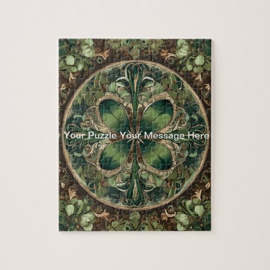 Green Shamrock Mandala Legpuzzel (Verticaal)