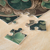 Green Shamrock Mandala Legpuzzel (Zijkant)