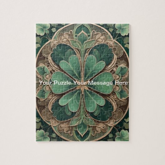 Green Shamrock Mandala Legpuzzel (Verticaal)