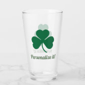 Green Shamrock met Jouw naam Glas (Achterkant)