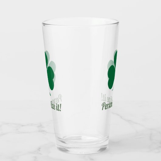 Green Shamrock met Jouw naam Glas (Rechts)
