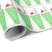 Green Shamrock Milkshake Ijs Shake Iers Cadeaupapier (Rol Hoek)
