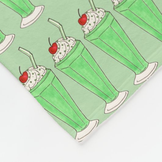 Green Shamrock Milkshake St. Patrick's Day Shake Fleece Deken (Hoek)