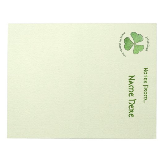 Green Shamrock Notitieblok (Voorkant)