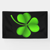 Green Shamrock On Black (v) BNRT Spandoek (Horizontaal)