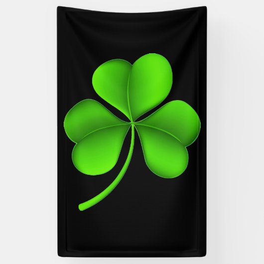 Green Shamrock On Black (v) BNRT Spandoek (Verticaal)
