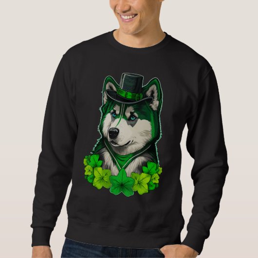 Green shamrock on St Patricks Day Alaskan Malamute Trui (Voorkant)