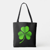 Green Shamrock op Black Street Tote Bag (Achterkant)