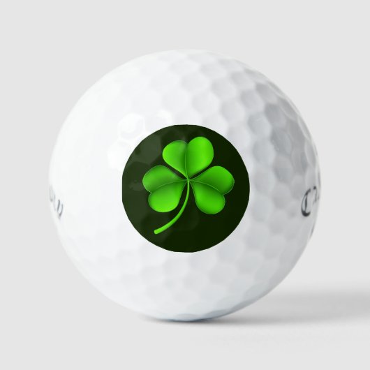 Green Shamrock op Dark Green CSS gbcnt Golfballen (Voorkant)