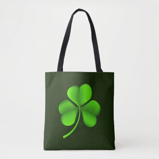 Green Shamrock op Dark Green set Tote Bag (Voorkant)