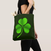 Green Shamrock op Dark Green set Tote Bag (Dichtbij)