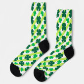 Green Shamrock op Stripes Pattern-Sokken Sokken (Links)