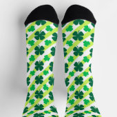 Green Shamrock op Stripes Pattern-Sokken Sokken (Top)