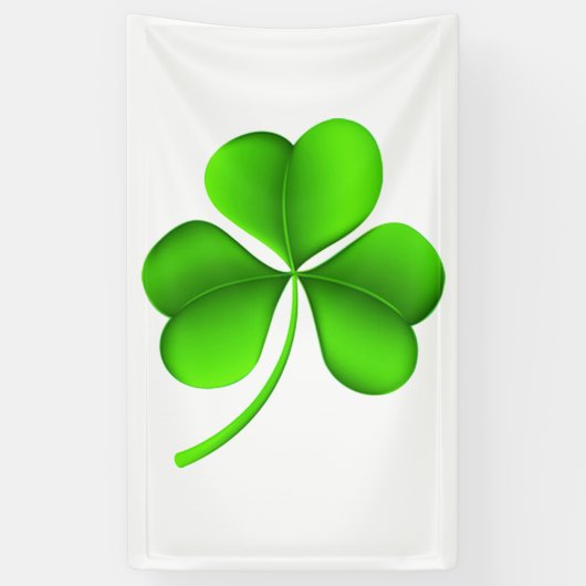 Green Shamrock op wit (v) BNRT Spandoek (Verticaal)
