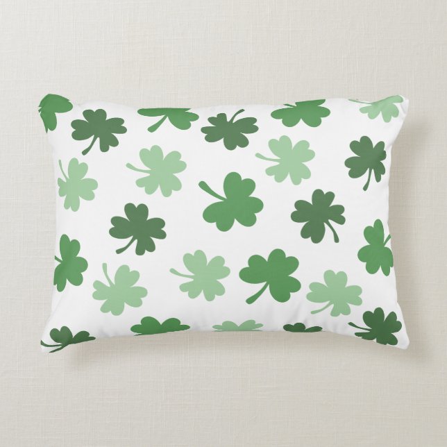Green Shamrock patronen St. Patrick's Day Sherpa Accent Kussen (Voorkant)
