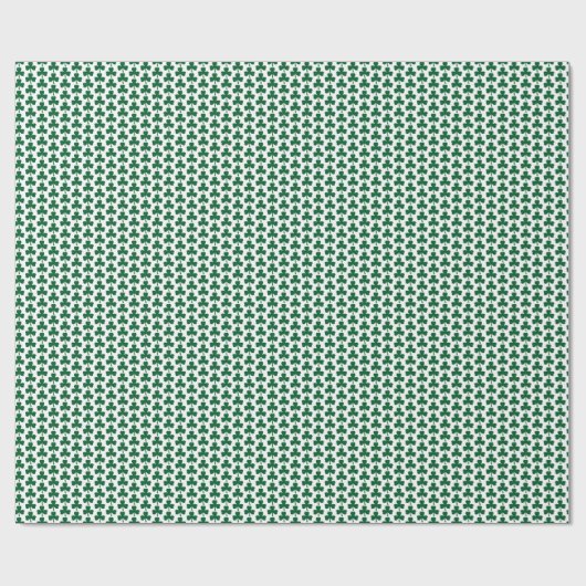 Green Shamrock Pattern Cadeaupapier (Vlak)
