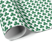 Green Shamrock Pattern Cadeaupapier (Rol Hoek)
