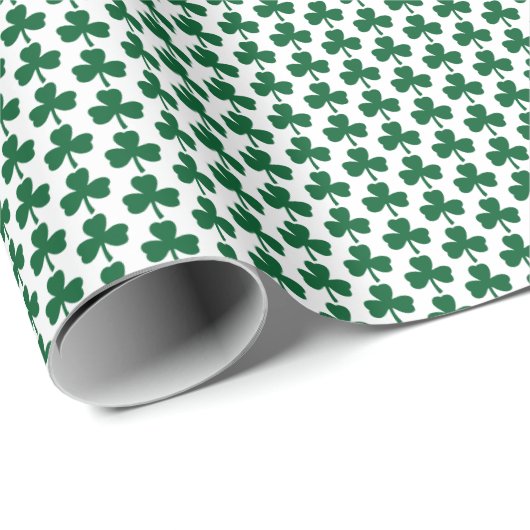 Green Shamrock Pattern Cadeaupapier (Rol Hoek)