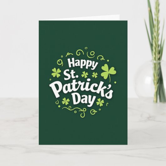 Green Shamrock Pattern Day Card Kaart (Voorkant)