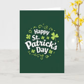 Green Shamrock Pattern Day Card Kaart (Gele Bloem)