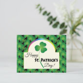 Green Shamrock Pattern, Happy St. Patrick's Day Briefkaart (Staand voorkant)