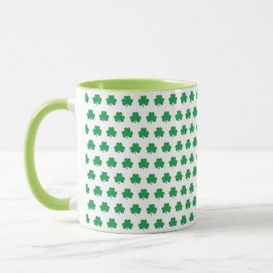 Green Shamrock Pattern Irish St Patricks Day Mok