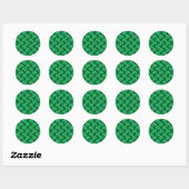 Green Shamrock Pattern Ronde Sticker (Vel)