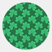 Green Shamrock Pattern Ronde Sticker (Voorkant)
