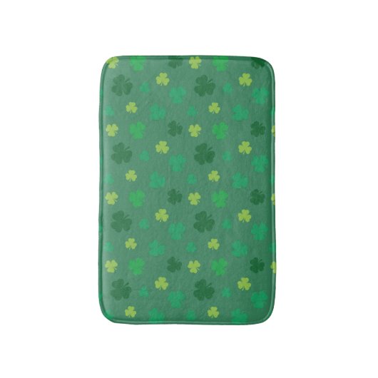 Green Shamrock Pattern St Patricks Day Badmat (Voorkant Verticaal)