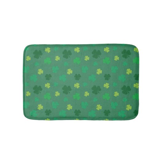 Green Shamrock Pattern St Patricks Day Badmat (Voorkant)