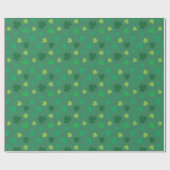 Green Shamrock Pattern St Patricks Day Cadeaupapier (Vlak)