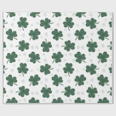 Green Shamrock Pattern St Patrick's Day Clover Cadeaupapier (Vlak)