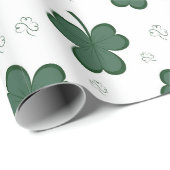 Green Shamrock Pattern St Patrick's Day Clover Cadeaupapier (Rol Hoek)