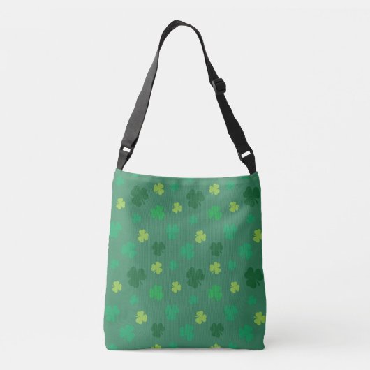 Green Shamrock Pattern St Patricks Day Crossbody Tas (Achterkant)