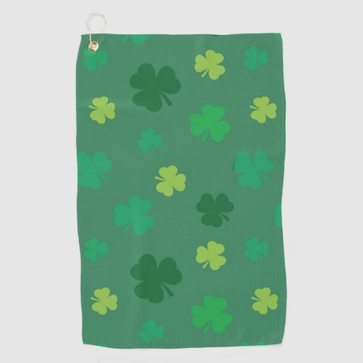 Green Shamrock Pattern St Patricks Day Golfhanddoek (Voorkant)