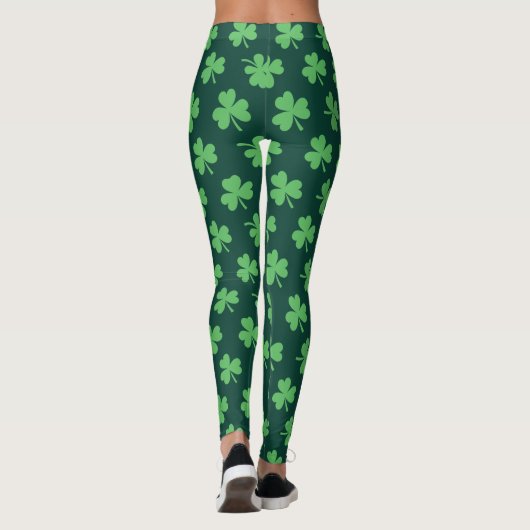 Green Shamrock Pattern St Patrick's Day Leggings (Achterkant)