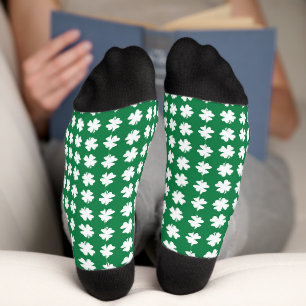 Green Shamrock Pattern St. Patrick's Day Sokken
