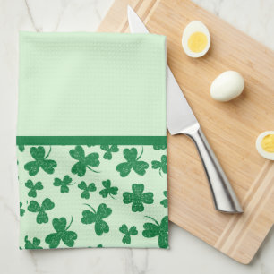 Green Shamrock Pattern St. Patrick's Day Theedoek