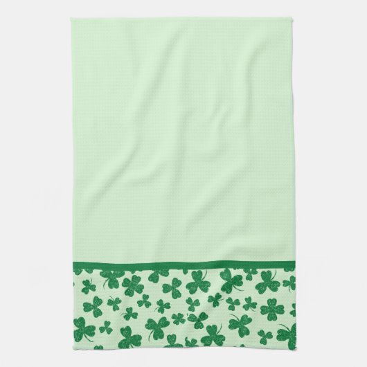 Green Shamrock Pattern St. Patrick's Day Theedoek (Verticaal)